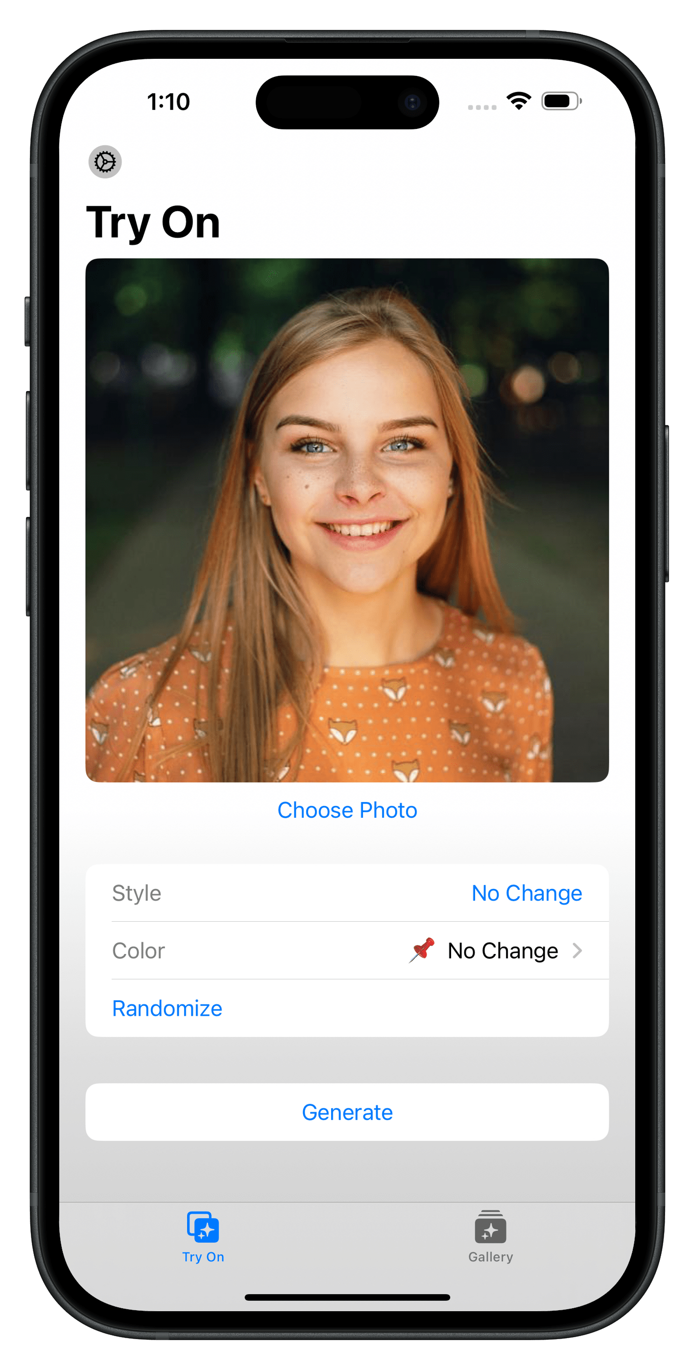 Mobile app mockup showing hairstyle recommendations